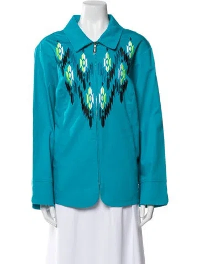 Pre-owned Bob Mackie Wearable Art Jacket In Blue