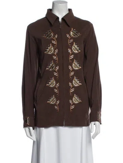 Pre-owned Bob Mackie Wearable Art Jacket In Brown