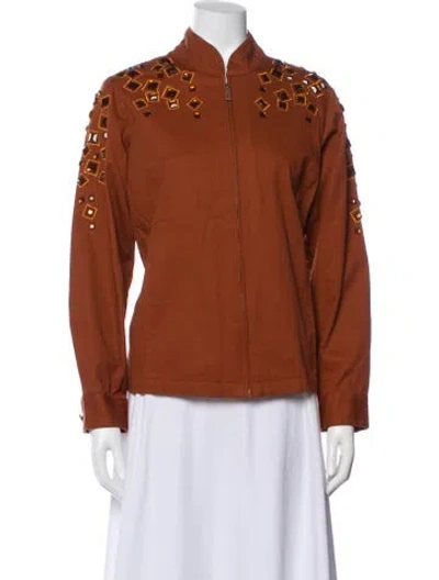 Pre-owned Bob Mackie Wearable Art Jacket In Brown