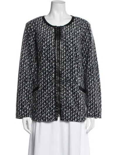 Pre-owned Bob Mackie Wearable Art Patterned Jacket In Black