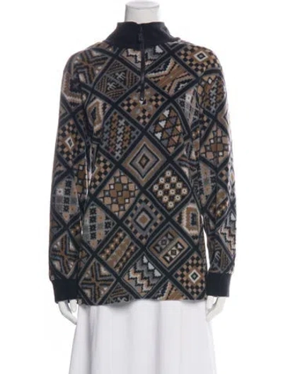 Pre-owned Bob Mackie Wearable Art Patterned Jacket In Blue