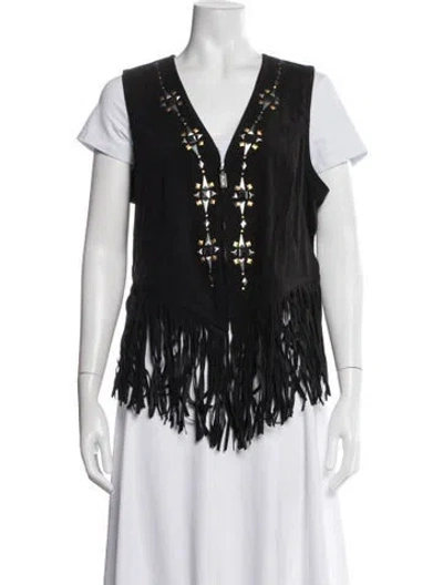 Pre-owned Bob Mackie Wearable Art Patterned Vest W/ Tags In Black