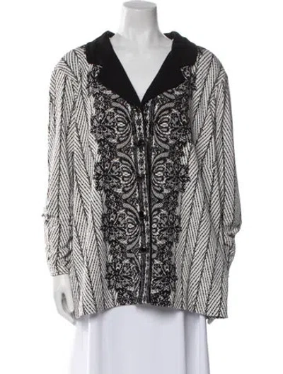 Pre-owned Bob Mackie Wearable Art Printed Evening Jacket In Black