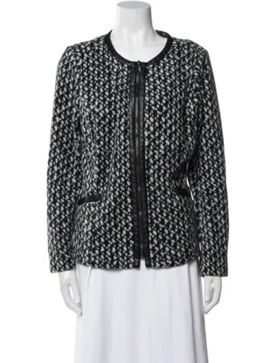 Pre-owned Bob Mackie Wearable Art Printed Evening Jacket In Black