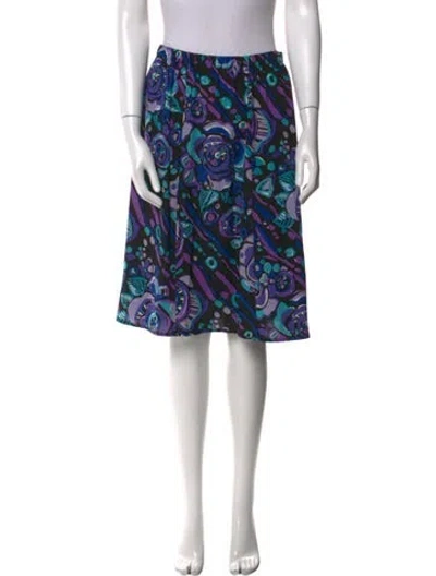 Pre-owned Bob Mackie Wearable Art Printed Knee-length Skirt In Black