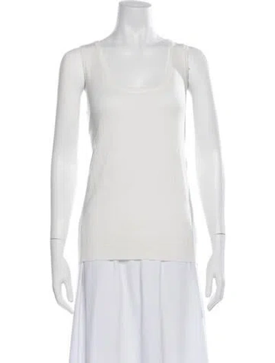 Pre-owned Bob Mackie Wearable Art Scoop Neck Sleeveless Top In Neutrals