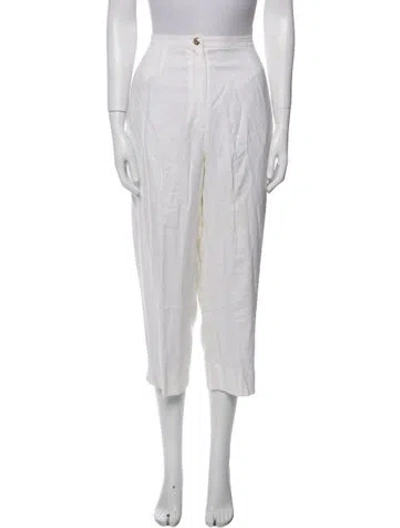 Pre-owned Bob Mackie Wearable Art Straight Leg Pants In White