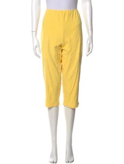 Pre-owned Bob Mackie Wearable Art Straight Leg Pants In Yellow