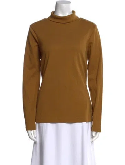 Pre-owned Bob Mackie Wearable Art Turtleneck Long Sleeve Sweatshirt In Brown