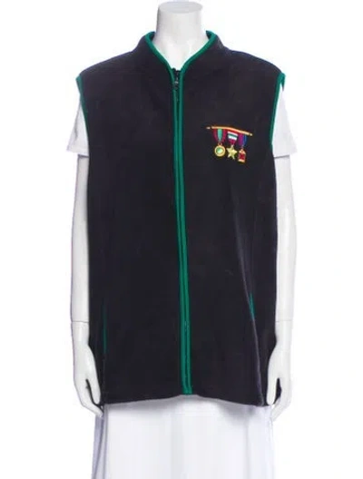 Pre-owned Bob Mackie Wearable Art Vest In Blue