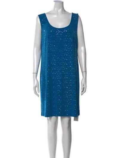 Pre-owned Bob Mackie Wearable Art Vintage Mini Dress In Blue