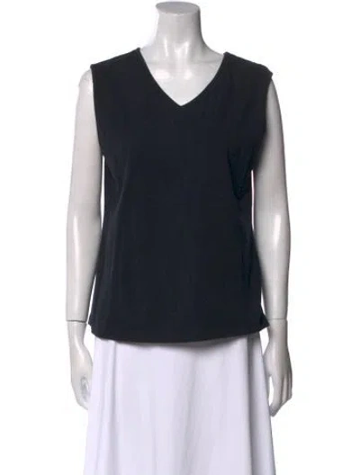 Pre-owned Bob Mackie Wearable Art V-neck Sleeveless Top In Black