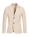 Bob Man Blazer Beige Size 36 Polyester, Viscose, Elastane In Multi