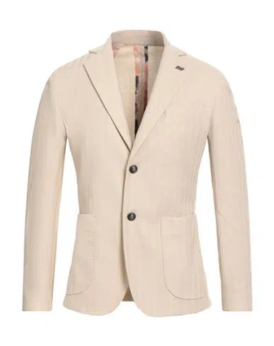 Bob Man Blazer Beige Size 36 Polyester, Viscose, Elastane In Multi