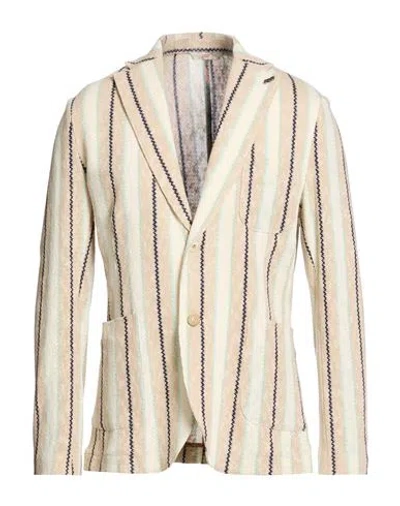 Bob Man Blazer Beige Size 42 Cotton, Polyester In Neutral