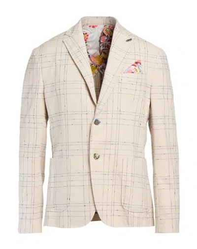 Bob Man Blazer Beige Size 42 Cotton, Polyester, Polyamide In White