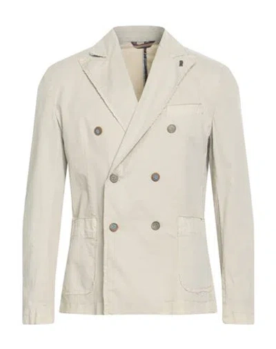 Bob Man Blazer Beige Size 44 Cotton, Elastane In Sand