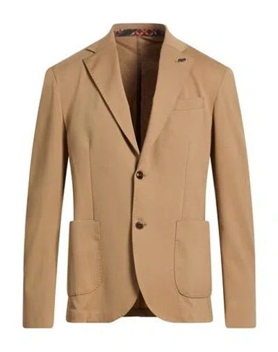 Bob Man Blazer Beige Size 44 Cotton, Polyamide, Elastane In Sand