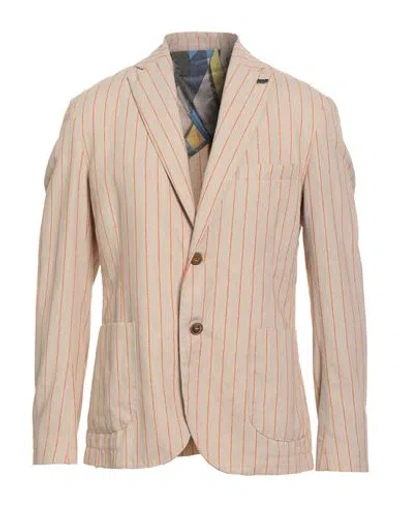 Bob Man Blazer Beige Size 44 Cotton, Polyester, Acrylic In Neutral