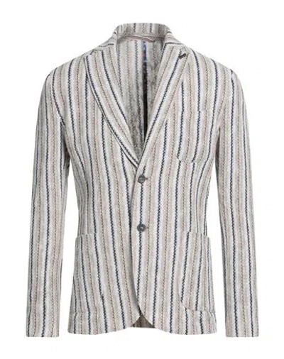 Bob Man Blazer Beige Size 44 Cotton, Polyester In Multi