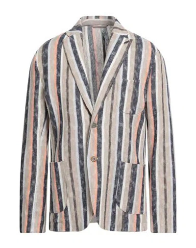 Bob Man Blazer Beige Size 44 Cotton, Polyester In Multi