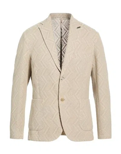 Bob Man Blazer Beige Size 44 Cotton, Polyester In Neutral