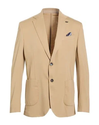 Bob Man Blazer Beige Size 46 Viscose, Polyamide, Elastane In Brown
