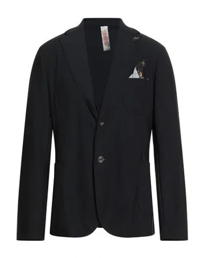 Bob Man Blazer Black Size 44 Polyamide, Elastane In Blue