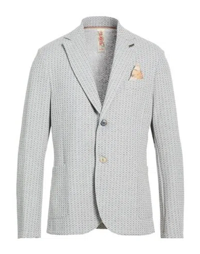 Bob Man Blazer Blue Size 40 Cotton, Polyester, Viscose, Linen, Elastane In Multi