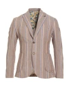 Bob Man Blazer Brown Size 36 Cotton, Linen, Polyamide In Brown