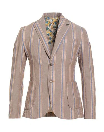 Bob Man Blazer Brown Size 36 Cotton, Linen, Polyamide