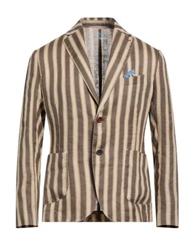Bob Man Blazer Brown Size 42 Linen