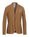 Bob Man Blazer Brown Size 44 Cotton, Polyester, Elastane In Brown