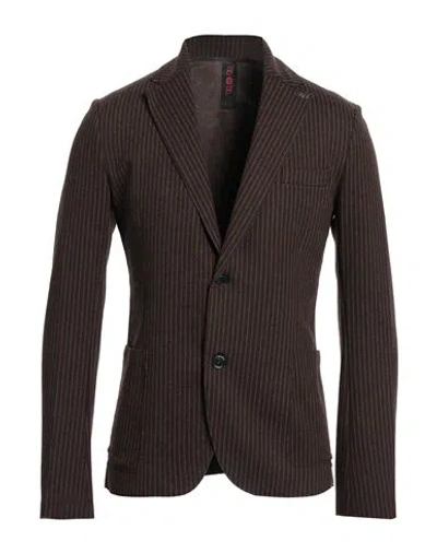 Bob Man Blazer Brown Size 44 Polyester, Viscose, Polyamide, Elastane