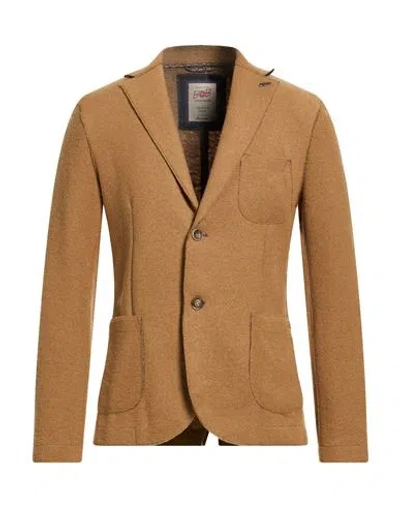 Bob Man Blazer Camel Size 38 Acrylic, Polyester, Virgin Wool In Brown