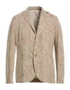 Bob Man Blazer Camel Size 44 Cotton, Polyester, Elastane In Brown