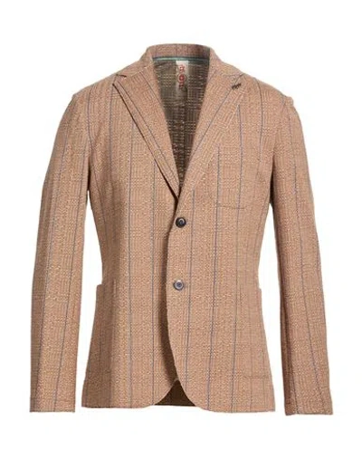 Bob Man Blazer Camel Size 44 Cotton, Polyester, Elastic Fibres In Multi