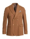 Bob Man Blazer Camel Size 44 Polyester, Viscose, Elastane In Brown