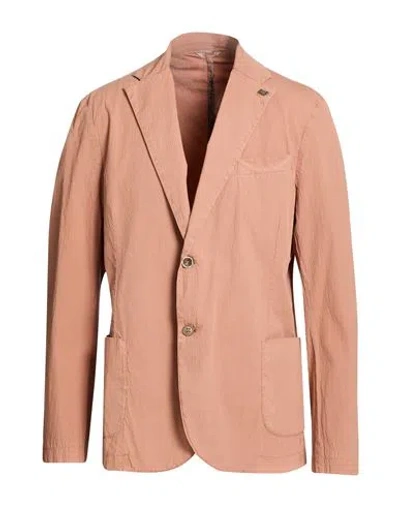 Bob Man Blazer Camel Size 46 Cotton, Elastane In Sand