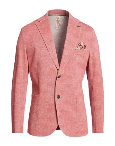Bob Man Blazer Coral Size 36 Cotton, Polyester, Elastane In Pink