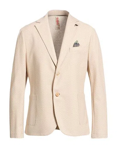 Bob Man Blazer Cream Size 36 Cotton, Polyester, Elastane In Pink
