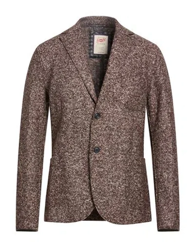 Bob Man Blazer Dark Brown Size 44 Virgin Wool, Polyester, Silk