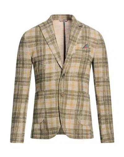 Bob Man Blazer Dark Green Size 38 Polyester, Cotton In Brown