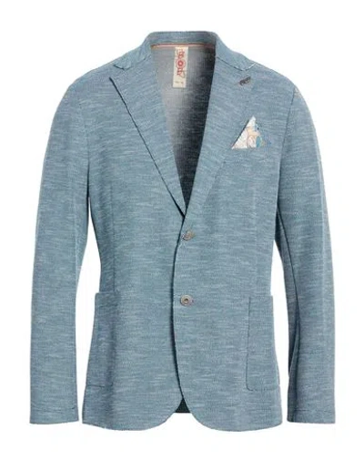 Bob Man Blazer Deep Teal Size 42 Polyester, Cotton In Blue