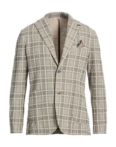 Bob Man Blazer Grey Size 38 Polyester, Cotton In Gray