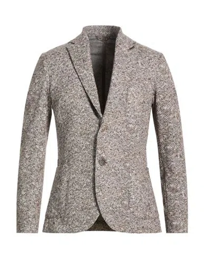 Bob Man Blazer Grey Size 44 Polyester, Cotton, Elastane In Gray