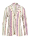 Bob Man Blazer Ivory Size 40 Cotton, Polyester In Multi