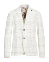 Bob Man Blazer Ivory Size 44 Cotton, Polyester, Polyamide In Multi