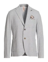 Bob Man Blazer Light Blue Size 44 Cotton, Polyester, Viscose, Linen, Elastane In Blue