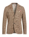 Bob Man Blazer Light Brown Size 38 Cotton, Polyester, Elastane In Brown